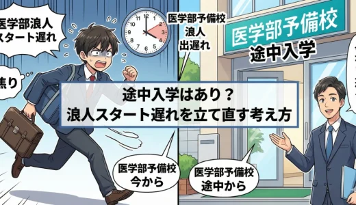 医学部予備校の途中入学はあり？浪人スタートが遅れたときの考え方を解説