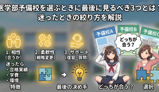 医学部予備校を選ぶときに最後に見るべき3つとは？迷ったときの絞り方を解説