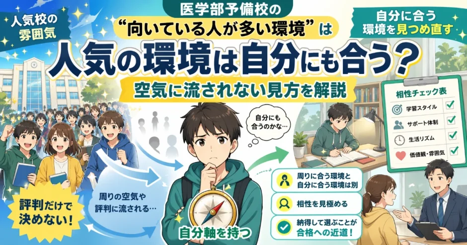 医学部予備校の「向いている人が多い環境」は自分にも合う？空気に流されない見方を解説