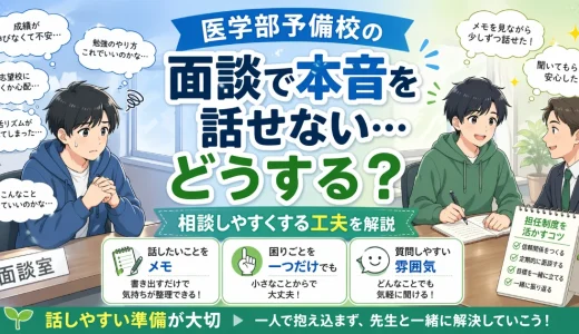 医学部予備校の「面談で本音を話せない人」はどうする？相談しやすくする工夫を解説