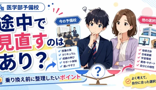 医学部予備校の「途中で比較し直す」はあり？乗り換えを考える前の整理ポイントを解説
