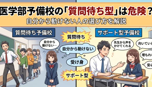 医学部予備校の「質問待ち型」は危険？自分から動けない人の選び方を解説