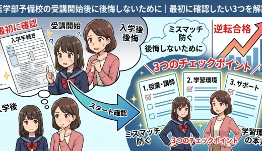 医学部予備校の受講開始後に後悔しないために｜最初に確認したい3つを解説