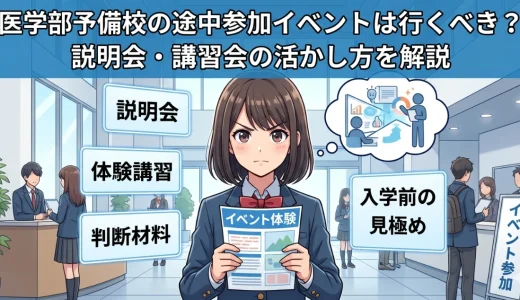 医学部予備校の途中参加イベントは行くべき？説明会・講習会の活かし方を解説