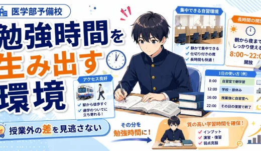 医学部予備校の「勉強時間を確保しやすい環境」とは？授業以外で差がつく点を解説