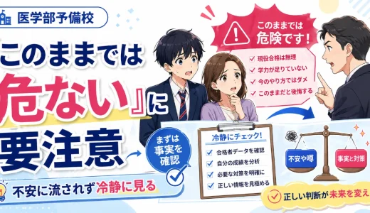 医学部予備校の「今のままでは危ない」は本当？相談で不安をあおられたときの見方を解説
