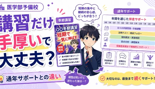 医学部予備校の「講習だけ手厚い」はあり？通年サポートとの違いを解説