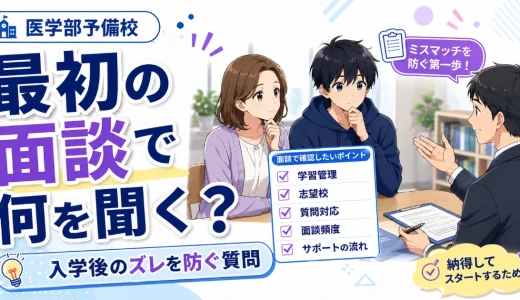医学部予備校の「最初の面談」で聞くべきことは？入学後のズレを防ぐ質問を解説