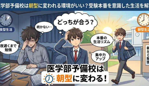 医学部予備校は朝型に変われる環境がいい？受験本番を意識した生活を解説