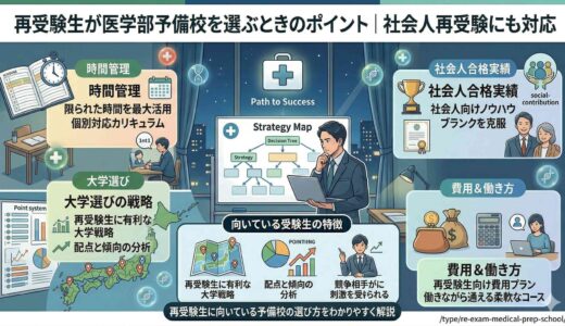 再受験生が医学部予備校を選ぶときのポイント｜社会人再受験にも対応