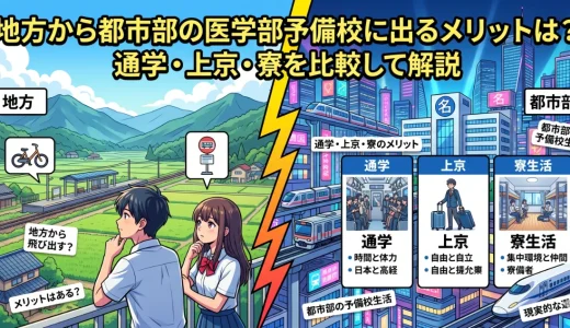 地方から都市部の医学部予備校に出るメリットは？通学・上京・寮を比較して解説