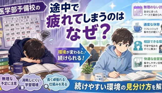 医学部予備校の「途中で疲れる人」は何が原因？続けやすい環境の見分け方を解説