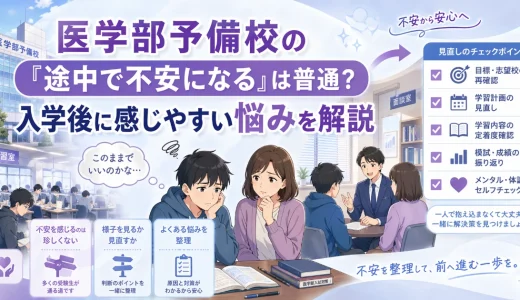 医学部予備校の「途中で不安になる」は普通？入学後に感じやすい悩みを解説