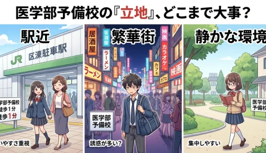 医学部予備校の立地はどこまで大事？駅近・繁華街・静かな環境の違いを解説