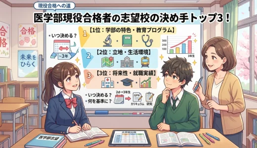 医学部現役合格者の志望校の決め手トップ3！いつ、何を基準に大学を選ぶべきか？