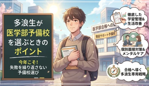 多浪生が医学部予備校を選ぶときのポイント｜失敗を繰り返さないために