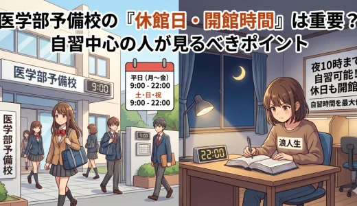 医学部予備校の休館日や開館時間は重要？自習中心の人が見るべきポイントを解説