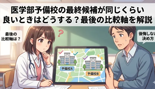 医学部予備校の最終候補が同じくらい良いときはどうする？最後の比較軸を解説
