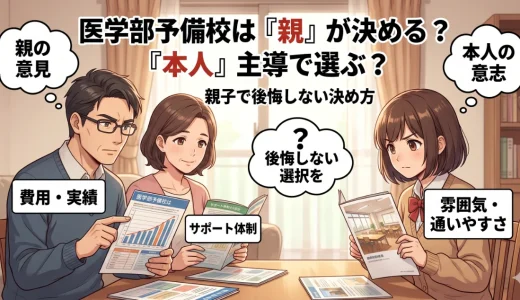 医学部予備校は親が決めるべき？本人主導で選ぶべき？後悔しない決め方を解説