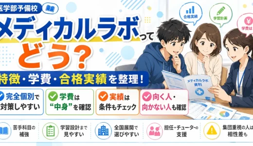 【医学部予備校】メディカルラボの評判・口コミは？学費・合格実績・特徴を解説