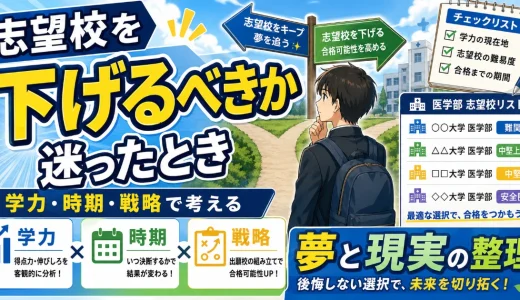 医学部受験で志望校を下げるべきか迷ったときの考え方を解説