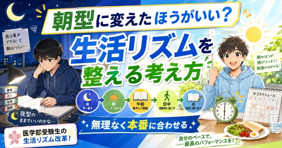 医学部受験で朝型に変えたほうがいい？生活リズムを整える考え方を解説