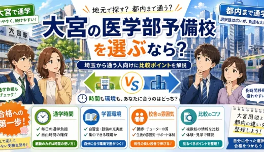大宮の医学部予備校を選ぶなら？埼玉から通う人向けに比較ポイントを解説