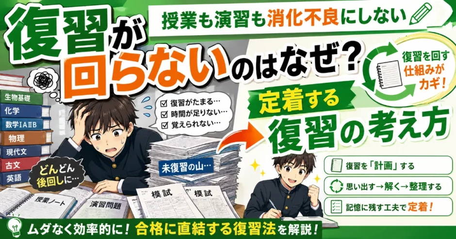 医学部受験で復習が回らないのはなぜ？授業や演習を消化不良にしない方法を解説