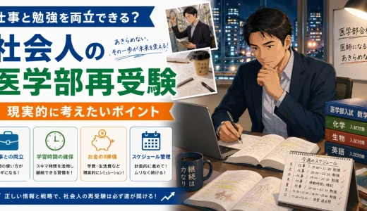 再受験で仕事と勉強を両立できる？社会人が医学部を目指すときの現実を解説
