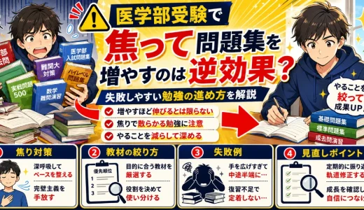 医学部受験で焦って問題集を増やすのは逆効果？失敗しやすい勉強の進め方を解説