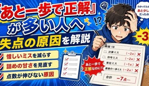 医学部受験で『あと一歩で正解』が多い人は何を直すべき？失点の原因を解説
