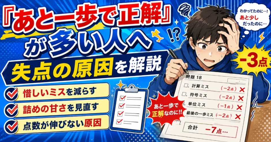 医学部受験で『あと一歩で正解』が多い人は何を直すべき？失点の原因を解説