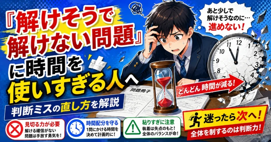 医学部受験で『解けそうで解けない問題』に時間を使いすぎる人へ｜判断ミスの直し方を解説