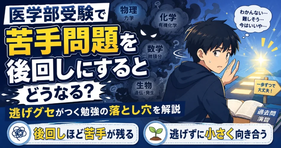 医学部受験で苦手問題を後回しにするとどうなる？逃げグセがつく勉強の落とし穴を解説