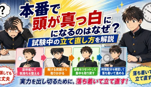 医学部受験で本番になると頭が真っ白になるのはなぜ？試験中の立て直し方を解説