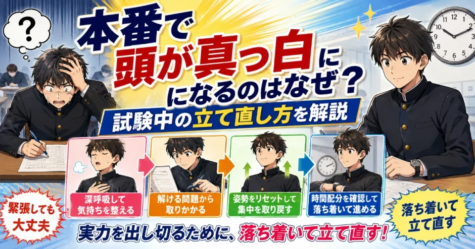 医学部受験で本番になると頭が真っ白になるのはなぜ？試験中の立て直し方を解説