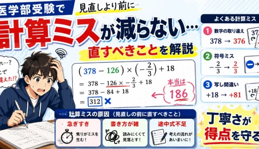 医学部受験で計算ミスが減らない…見直しより前に直すべきことを解説