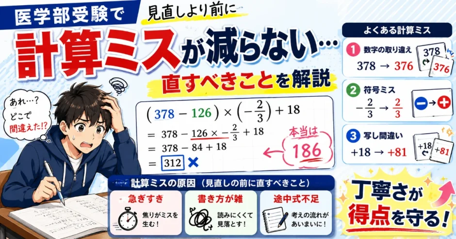医学部受験で計算ミスが減らない…見直しより前に直すべきことを解説