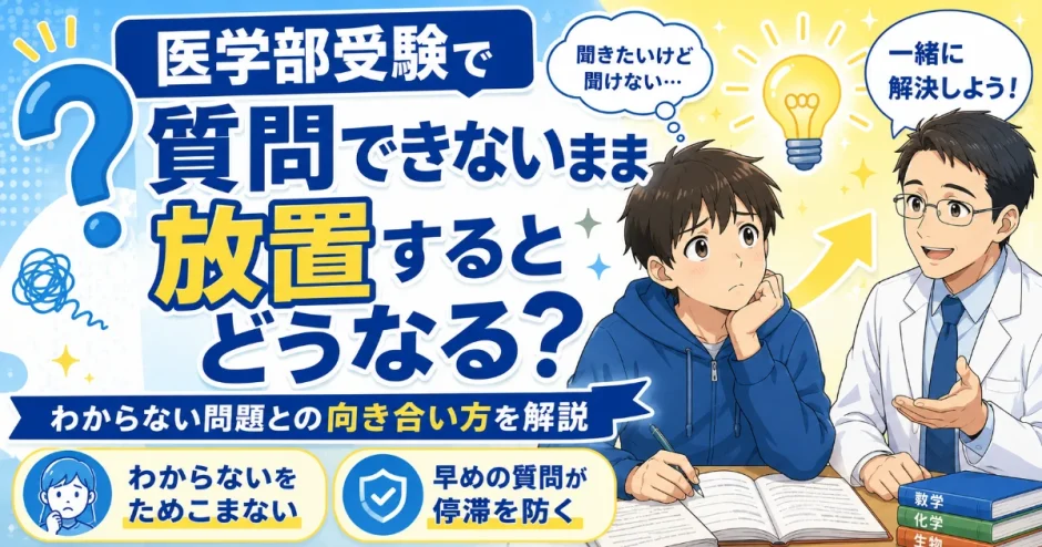 医学部受験で質問できないまま放置するとどうなる？わからない問題との向き合い方を解説