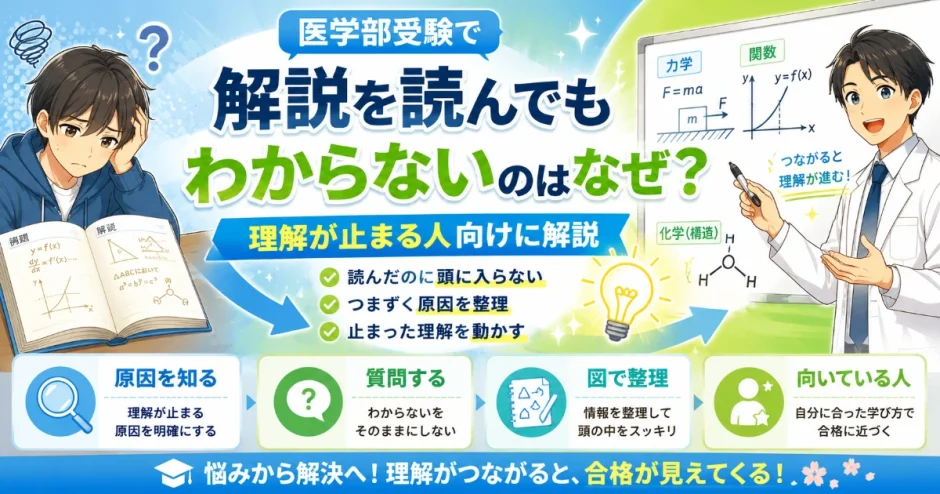 医学部受験で解説を読んでもわからないのはなぜ？理解が止まる人向けに解説