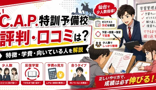 C.A.P.特訓予備校の評判・口コミは？特徴・学費・向いている人を解説