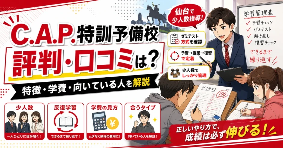 C.A.P.特訓予備校の評判・口コミは？特徴・学費・向いている人を解説
