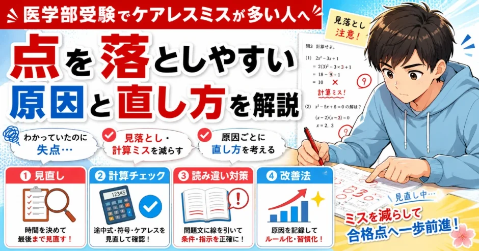 医学部受験でケアレスミスが多い人へ｜点を落としやすい原因と直し方を解説