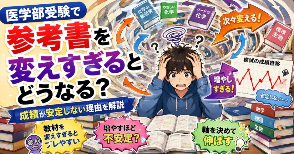 医学部受験で参考書を変えすぎるとどうなる？成績が安定しない理由を解説