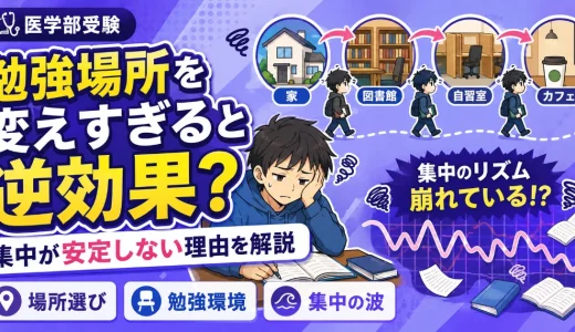 医学部受験で勉強場所を変えすぎると逆効果？集中が安定しない理由を解説