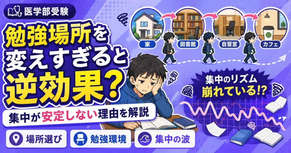 医学部受験で勉強場所を変えすぎると逆効果？集中が安定しない理由を解説