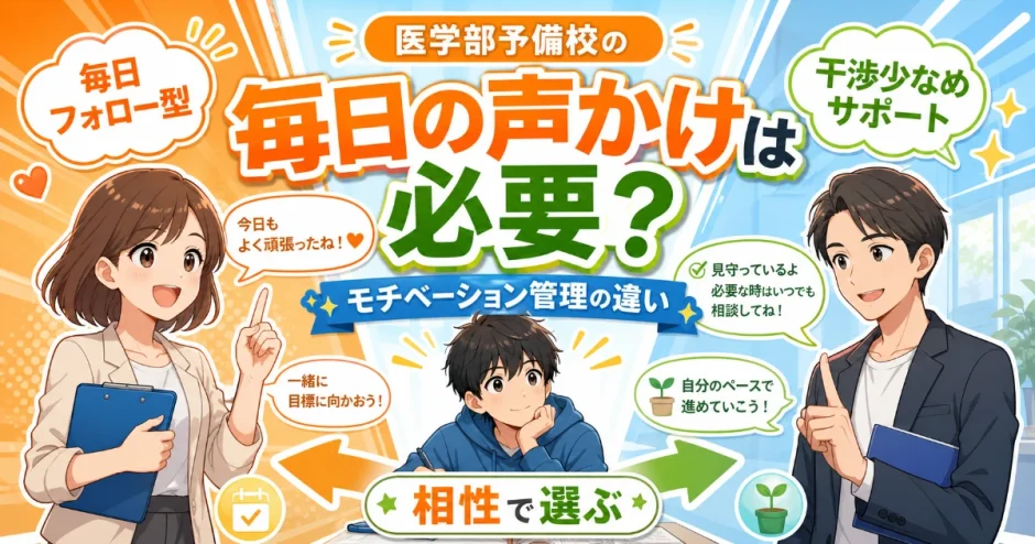 医学部予備校の「毎日の声かけ」は必要？モチベーション管理の違いを解説