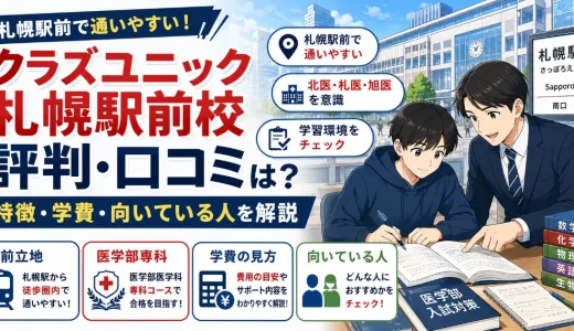 クラズユニック札幌駅前校の評判・口コミは？特徴・学費・向いている人を解説