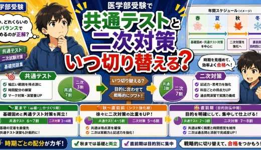 医学部受験で共通テスト対策と二次対策の切り替えはいつする？時期ごとの考え方を解説