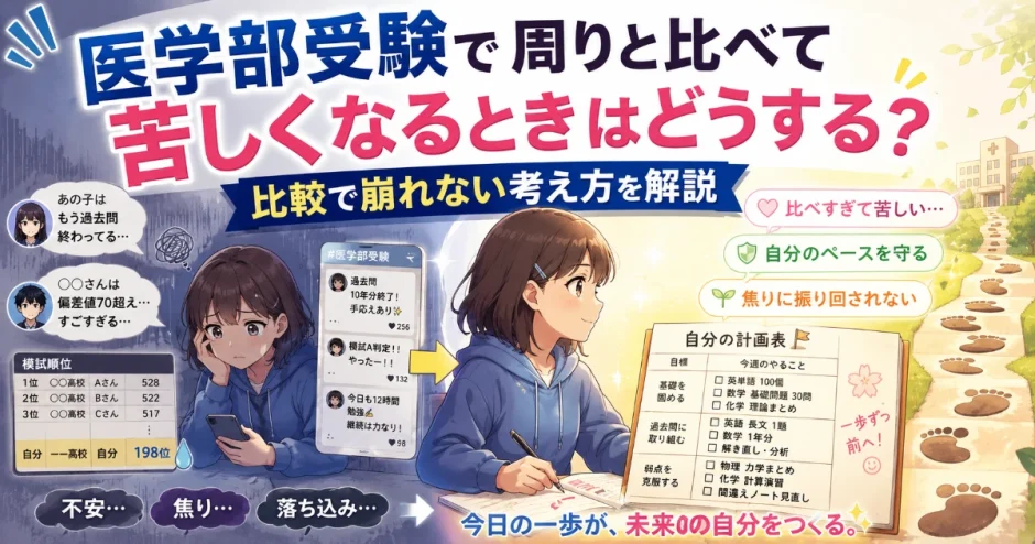 医学部受験で周りと比べて苦しくなるときはどうする？比較で崩れない考え方を解説